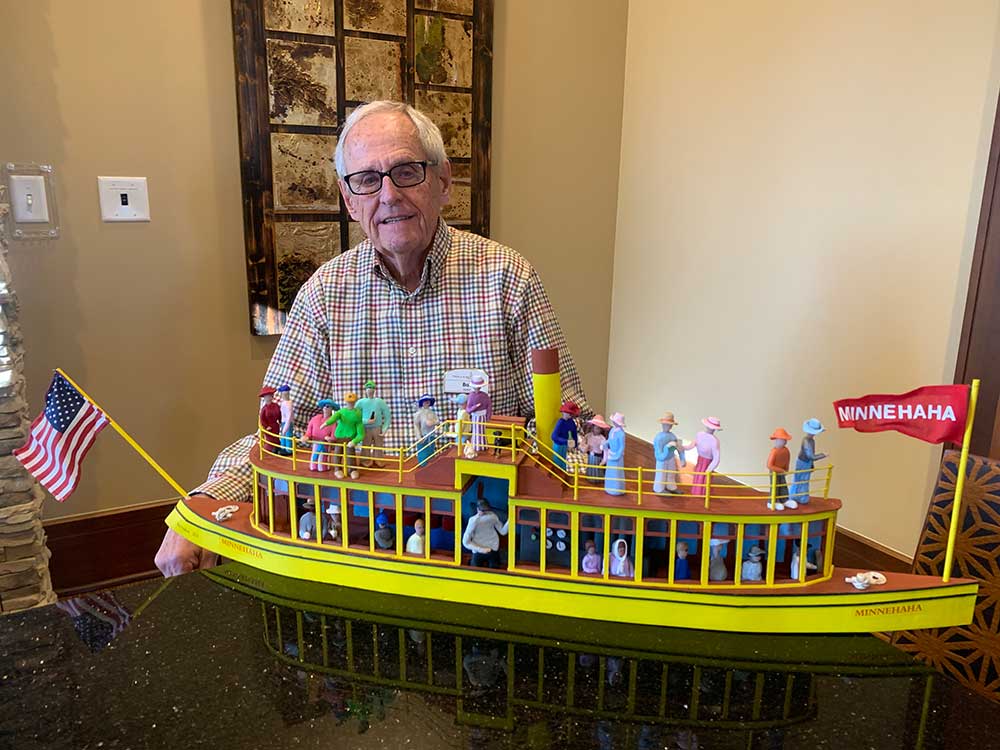 Trillium Woods Resident Builds Model of Minnehaha Steamship